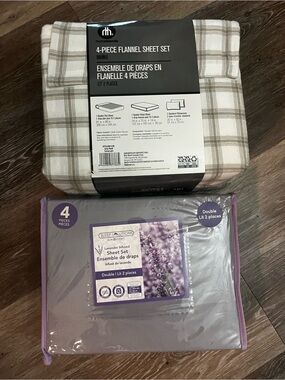 NWT 2 Sets of Bedsheet 4 Piece Sets, Size Double New in Packages